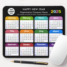 2025 Calendar Business-Logo Moderne Schwarze Farbe