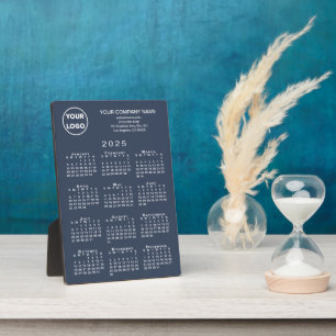 2025 Calendar Business-Logo Text Navy Blue Desktop Fotoplatte