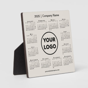 2025 Calendar Company Logo Beige Business Fotoplatte