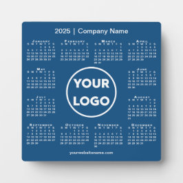 2025 Calendar Company Logo Blue Business Fotoplatte
