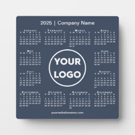 2025 Calendar Company Logo Navy Blue Business Fotoplatte