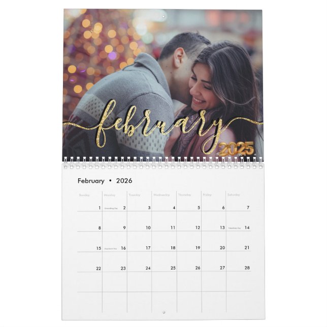 2025 Calendar Elegante Script Family Fotos Kalender (Feb 2026)
