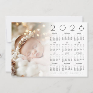 2025 Calendar Foto Overlay Baby Happy New Year Feiertagskarte
