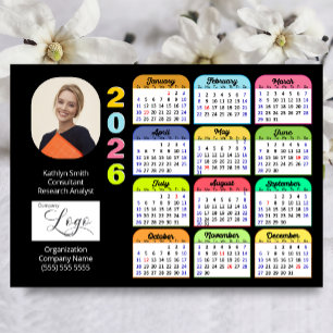 2025 Calendar Gold Black Business Foto Magnetic Magnetkarte