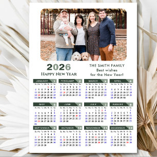2025 Calendar Modern Sage Green Minimalistisch Fot Feiertagskarte