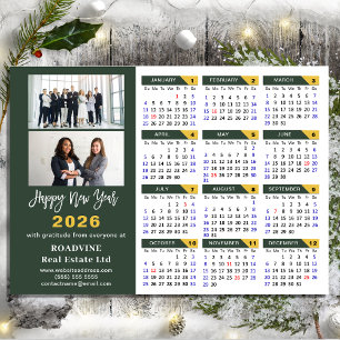 2025 Calendar Sage Green Business 2 Foto Magnetic Magnetkarte