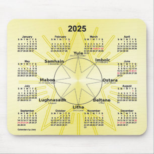 2025 Celtic Wheel of the Year Calendar von Janz Mousepad