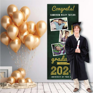 2025 Chalkboard Sketch 3 Foto Graduation Party Banner