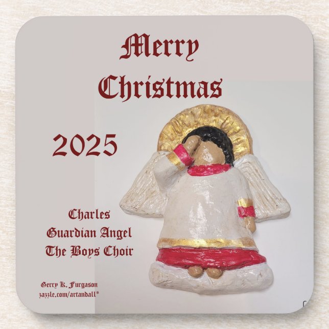 2025 CHARLES MERRY CHRISTMAS GUARDIAN ANGEL GETRÄNKEUNTERSETZER (Vorderseite)