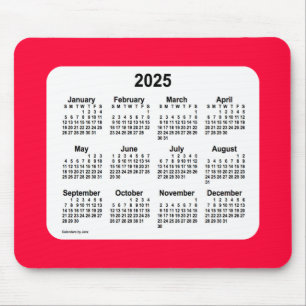 2025 Cherry Red Calendar von Janz Mouse Pad Mousepad