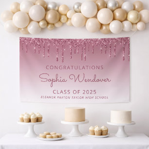 2025 Chic Burgundy Glitzer Tropfen Abschluss Banner