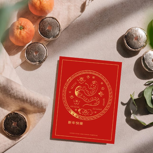 2025 Chinesische Silvesternakerkarte Postkarte (Von Creator hochgeladen)