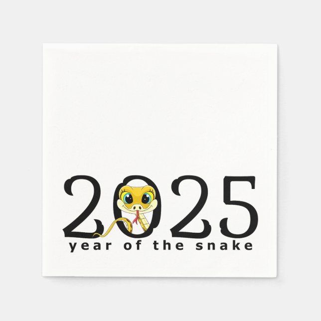 2025 Chinesischer Neujahrsfest Cartoon Snake Napki Serviette (Vorderseite)