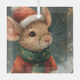 2025 Christmas Mouse Ornament Aus Glas