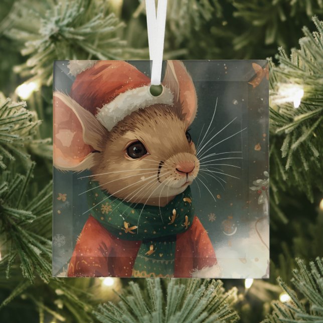 2025 Christmas Mouse Ornament Aus Glas (Insitu)