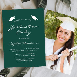 2025 Classic Modern Green Graduation Party Einladung
