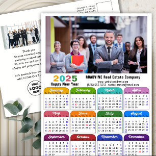 2025 Corporate Foto - farbenfroher Kalender - Feie Feiertagspostkarte