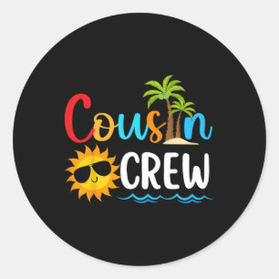 2025 Cousin Crew Sommerferien Beach Familienausflu Runder Aufkleber