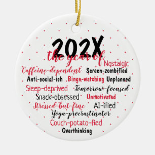 2025 das Jahr der benutzerdefinierten Texte Keramik Ornament