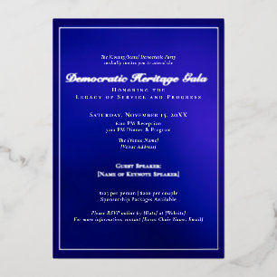 2025 Demokratische Heritage Gala Fundraising Silbe Folieneinladung