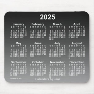 2025 Der verblichene Schwarze Kalender von Janz Mo Mousepad