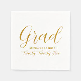 2025 Einfache Gold Script-Abschluss Serviette