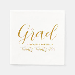 2025 Einfache Gold Script-Abschluss Serviette