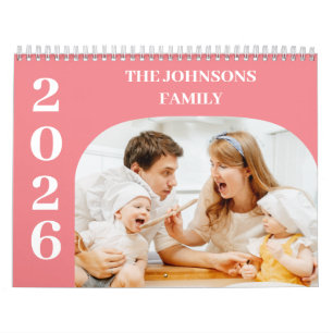 2025 Einfache, moderne 14-Fotos-Familie Kalender