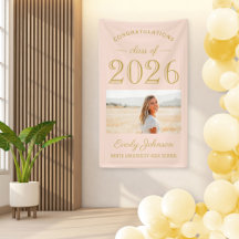 2025 Elegant Blush Gold Custom Foto Abschluss