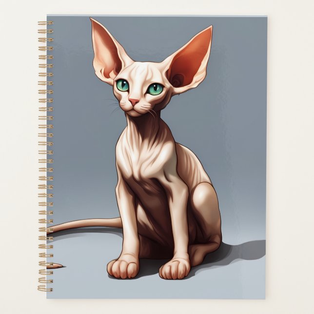 2025 Elf Sphynx Cat Calendar Planer (Vorderseite)
