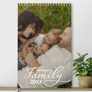 2025 Familien-Personalisierter Foto-Chic-Script-Ka Kalender