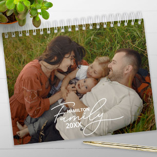2025 Familien-Personalisierter Foto-Chic-Script-Ka Kalender