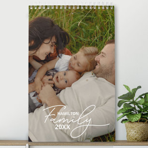 2025 Familien-Personalisierter Foto-Chic-Script-Ka Kalender