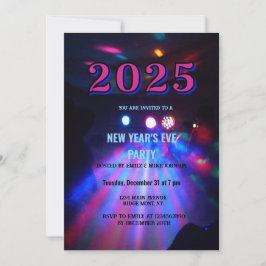 2025 Farbenfrohe Disco Ball Silvester Party Einladung