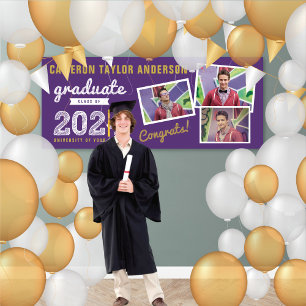 2025 Fett Sketch 3 Foto Collage Graduation Party Banner