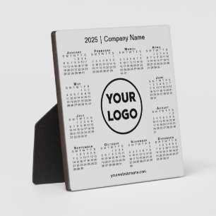 2025 Firmenlogo-Kalender-Unternehmen Grau Business Fotoplatte