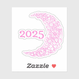 2025 Floral Moon Vinyl Sticker - Ideal für Lapto