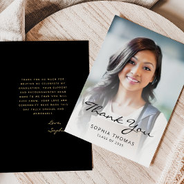 2025 Foto Classic Modern Black Gold Dankeskarte