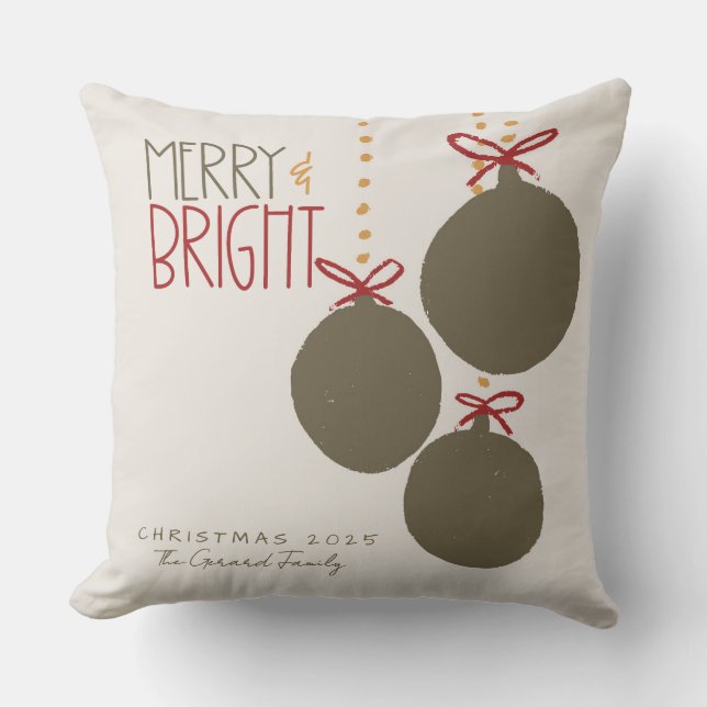 2025 Foto Weihnachtskarte Weihnachtskarte Weihnach Kissen (Vorderseite)