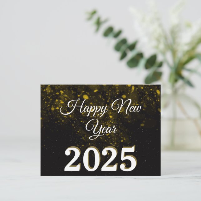 2025 Frohes neues Jahr Frohe Weihnachten Party Url Postkarte (Stehend Vorderseite)