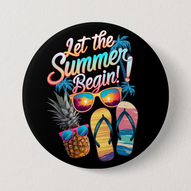 2025 Gelassen Sommerurlaub 2025 Button (Vorderseite)