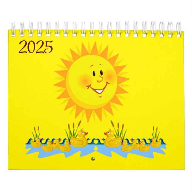 2025 Gelbe Enten und Sonnenschein Kalender (Titelbild)