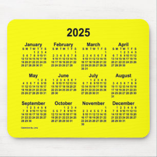 2025 Gelber Kalender von Janz Mouse Pad Mousepad