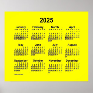 2025 Gelber Kalender von Janz Print Poster