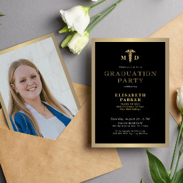 2025 Goldene, elegante MD Foto Graduierungsparty Einladung