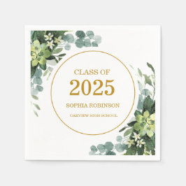 2025 Goldene Vegetation Moderner Abschluss Serviette