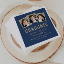 2025 Graduate 3-Foto Navy Blue Gold