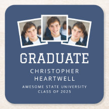 2025 Graduate 3-Foto Navy Blue White