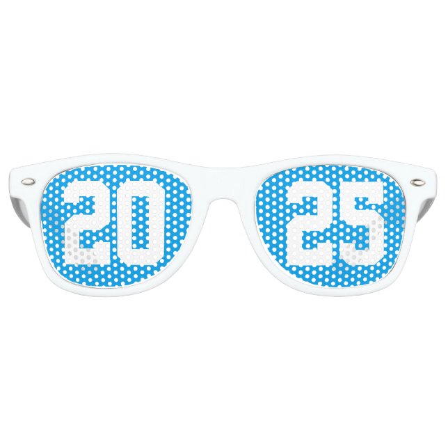 2025 Graduationspartei Cool Blue Varsity Partybrille (Vorderseite)
