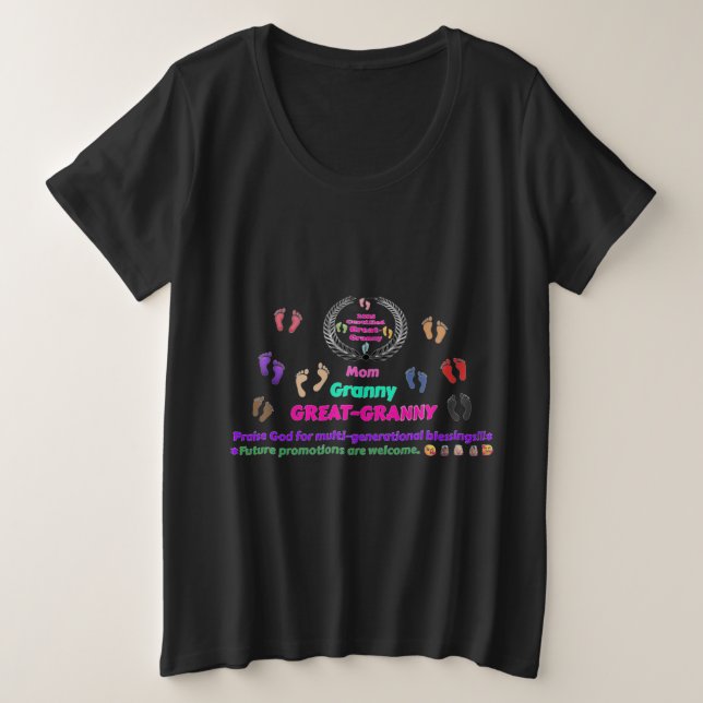 2025 Great-Granny Commemorative Große Größe T-Shirt (Design vorne)